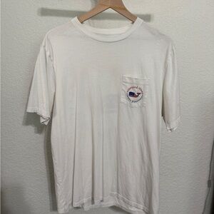Vineyard Vines White Short Sleeve Tee with Pocket